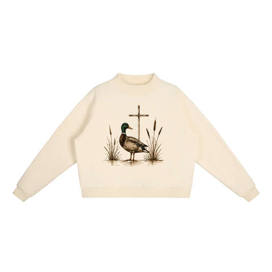 Rooted in Faith Mallard Mock Neck Sweatshirt