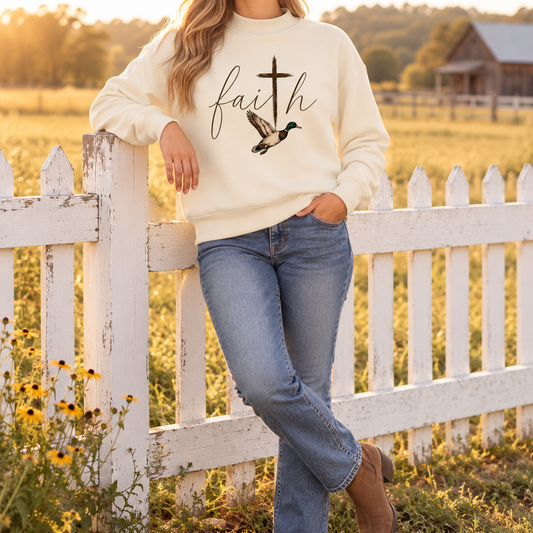 Faith Takes Flight Mock Neck Sweatshirt